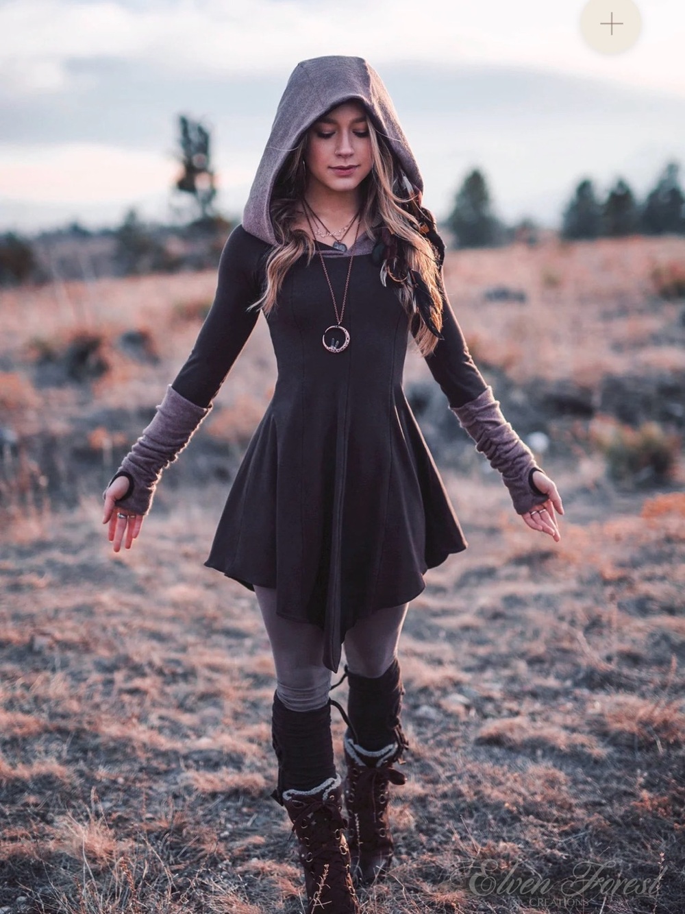 Sweater Warmer Dress - structured hod with arm warmers